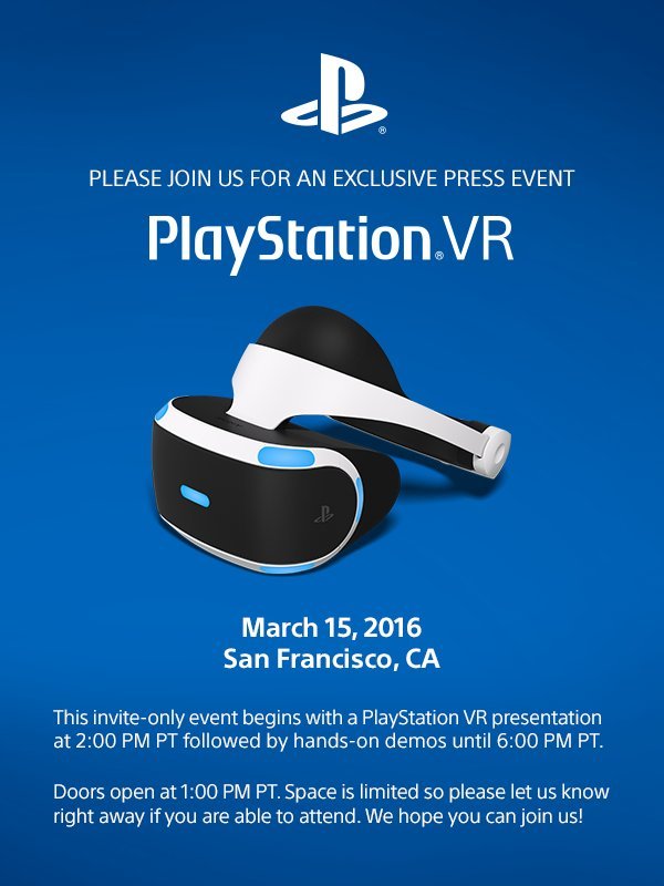 PS VR Press Announcement