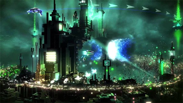 Resogun shooter gameplay on the ps4